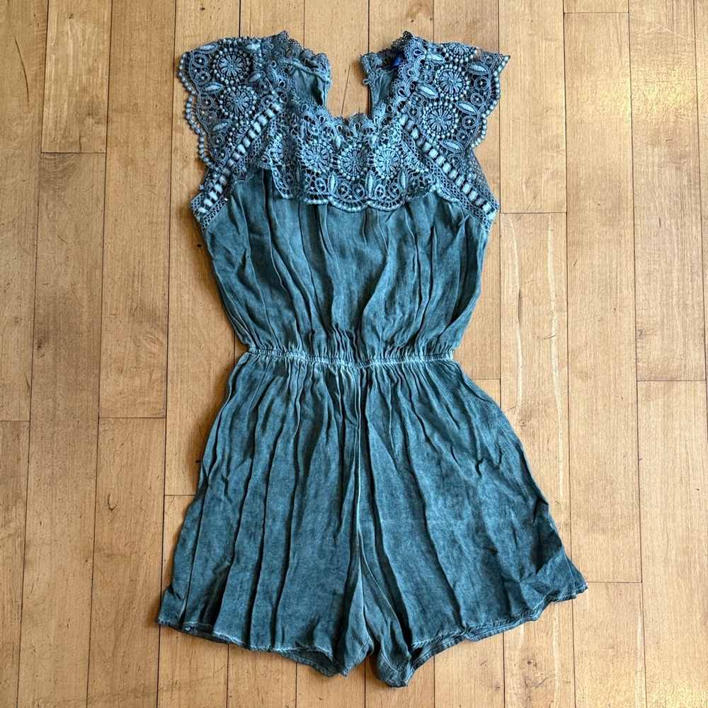 Blue Rain Teal Lace Accent Garment